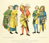 Mittelalter zirka 1320 Kostüme, Glasgemälde der Klosterkirche zu Königsfelden (5-7)