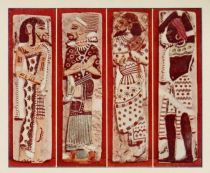 000 Vier glasierte Platten aus dem Palast des Ramses III. in Medinet-Hadu