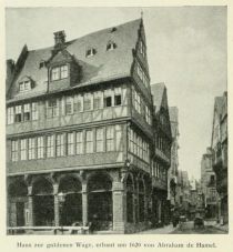 Frankfurt, 068 Haus zur goldenen Waage, erbaut um 1620 von Abraham de Hamel
