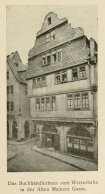 Frankfurt, 033 Das Buchhändlerhaus zum Wetterhahn in der Alten Mainzer Gasse