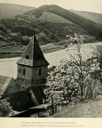 023 Frühlingsglanz über Hirschborn. Ein altersgrauer Torturm überragt die Dächer