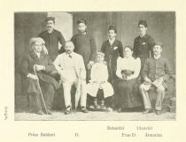 Indien 02 v. l. n. r. Prinz Baldevi, D. Beharilâl, Frau D., Utsavlâl, Atmarâm