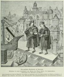 Europäische Kaufleute in Smyrna. 14. Jahrhundert