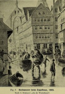 Hamburg 02 Hochwasser beim Zippelhaus 1885