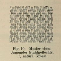 010 Muster eines Jamunder Stuhlgeflechts, einsechstel natürl. Größe