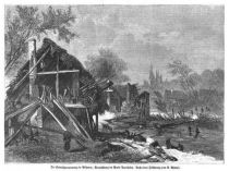Die Überschwemmung in Böhmen 1872. Verwüstung im Dorfe Praskoles