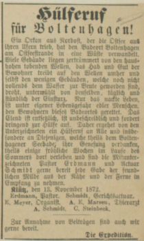 Mecklenburger Tageblatt, Wismar, 13. Nov. 1872