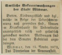 Mecklenburger Tageblatt, Wismar, 15. Nov. 1872 2