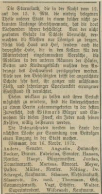Mecklenburger Tageblatt, Wismar, 16. Nov. 1872