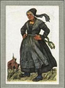 Rügen Bauernfrau in Trauerkleidung