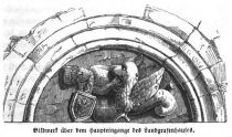 Wartburg, Bildwerk über dem Haupteingang des Landgrafenhauses