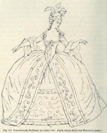 218. Französische Hofdame im Jahre 1750