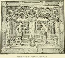 XV. Vertumnus naht Pomona als Winzer. — Brüssel, 16. Jahrhundert. 