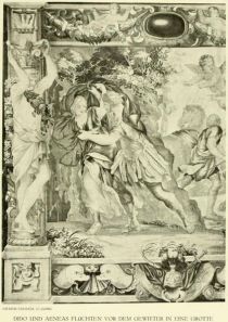 XXIX. Dido und Aneas flüchten vor dem Gewitter in eine Grotte. — Niederländisch, 17. Jahrhundert.