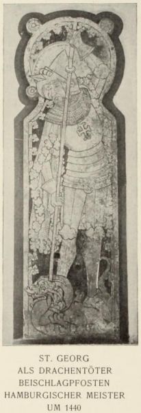 029 St. Georg als Drachentöter, Beischlagposten (Hamburgischer Meister) um 1440