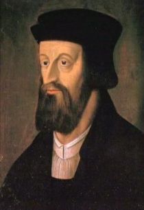 Jan Hus (1369-1415) Theologe, Prediger, Reformator. Phantasieporträt eines unbekannten Meisters aus dem 16. Jahrhundert. Verlässliche zeitgenössische Porträts von Hus sind nicht bekannt.