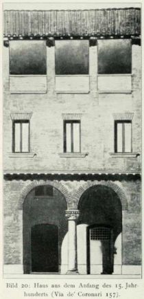 026 Bild 20 Haus aus dem Anfang des 15. Jahrhunderts (Via de Coronari 157) Rekonstruktion von G. Giovannoni, Nuova Antologia Fascicolo 997 (I Luglio 1913), S. 60, Fig. I. 