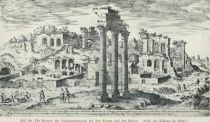 104 o Bild 87 Die Ruinen des Dioskurentempels auf dem Forum und der Palatin. Stich des Etienne du Perac 