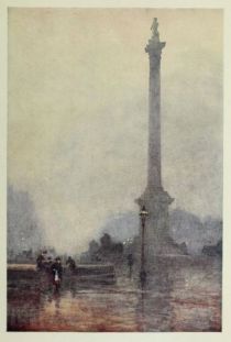 London, The Nelson Column on a Foggy Day