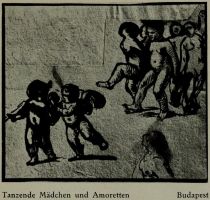 077 Elsheimer. Tanzende Mädchen und Amoretten, Zeichnung. (Budaspest)