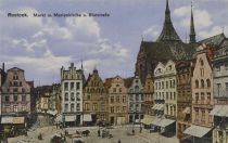Rostock, Marktplatz mit Marienkirche und Blutstraße