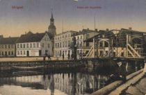 Wolgast, Hafen mit Zugbrücke 1920