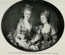 56. Hall, Die Gattin des Künstlers Adelaide, geb. Bobin, mit Tochter und Sohn