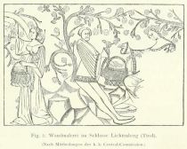 Fig. 2. Wandmalerei im Schlosse Lichtenberg (Tirol). (Nach Mitteilungen der k. k. Zentral-Kommission.) 