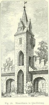 Fig. 26. Mauerturm in Quedlinburg (Nach Mitteilungen der k. k. Zentral-Kommission.)