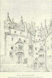 Fig. 7. Hof von Burg Eltz. (Nach Franz Bock, Rheinlands Baudenkmäler des Mittchilte 