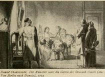 139. Daniel Chodowiecki, Der Künstler malt die Gattin des Strasnik Czacki (Aus : Von Berlin nach Danzig), 1773