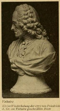 143. Valtaire, Kleine Wiederholung der 1775 von Friedrich d. Gr. an Voltaire geschenkten Büste 