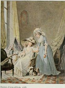209. Watteau de Lille, La prude Mélisse, Aus der Galerie des Modes 1785