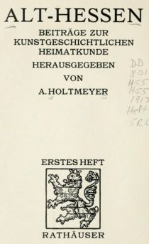 000. Alt-Hessen. Rathäuser. Titelblatt