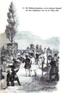 Die Massenversammlung, an der einsamen Pappel vor dem Schönhauser Tor am 26. März 1848