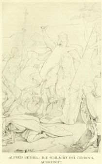 019 Die Schlacht bei Cordova, Ausschnitt. Alfred Rethel (1816 Achen -1859 Düsseldorf)