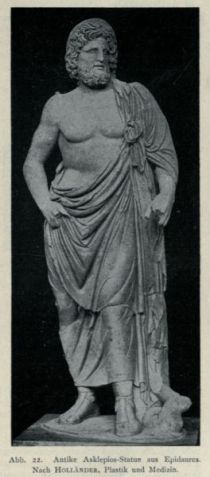 022. Antike Asklepios-Statue aus Epidauros. Nach HOLLÄNDER, Plastik und Medizin