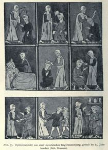 093. Operationsbilder aus einer französischen Rogerübersetzung, gemalt im 13. Jahrhundert (Brit. Museum)