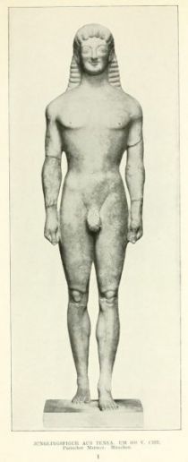 001. Jünglingsfigur aus Tena, Um 600 v. Chr. Parischer Marmor, München