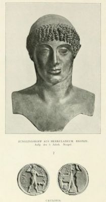 007. Jünglingskopf aus Herkulaneum. Bronze. Anfg. d. 5. Jakrh. Neapel, Caulonia
