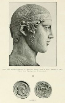 012. Kopf des Wagenlenkers aus Delphi. Erste Hälfte des 5. Jahrhundert. v. Chr. (Nach einem Gipsabguss des Bronzeoriginals)
