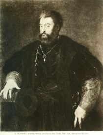 015. Alfonso I. d Este, Herzog von Ferrara. Von Tizian. New York, Metropolitan-Museum