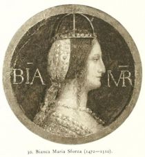 030. Bianca Maria Sforza (1472-1410) Aus den Wandgemälden von Bernardino Luini im Sforza-Kastell zu Mailand