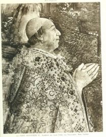150. Papst Alexander VI. Ausschnitt aus einem Fresko von Pinturicchio. Rom, Vatikan