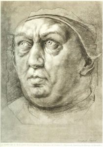 156. Papst Leo X. Weiß gehöhte Kreidezeichnung von Sebastiane del Piombo. Chatsworth, Sammlung des Herzogs von Devonshire.