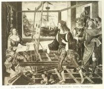 402. Webstuhl. (Odysseus und Penelope.) Gemälde von Pinturicchio. London, Nalionalgalerie.