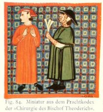 084 Miniatur aus dem Prachtkodex der Chirurgie des Bischof Theoderich