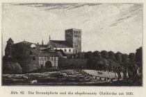 092 Reval, Die Strandpforte und die abgebrannte Olaikirche um 1830