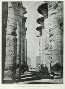035. Mittelschiff des großen Hypostyls zu Karnak. Säulenhöhe 21 m