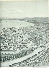 040. Zürich aus der Vogelperspektive ums Jahr 1850 rechts